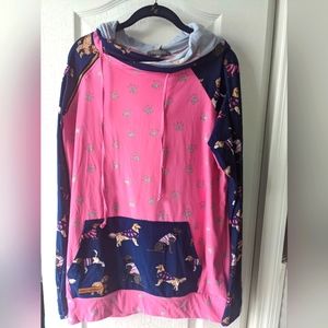 SIMPLY SOUTHERN Double Hoodie Pullover Size XL "Too Dog"